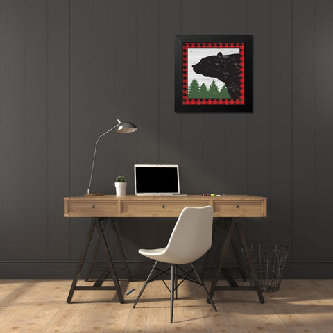 Lodge III Black Modern Wood Framed Art Print by ND Art and Design
