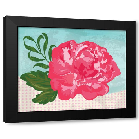 Floral I Black Modern Wood Framed Art Print with Double Matting by ND Art and Design