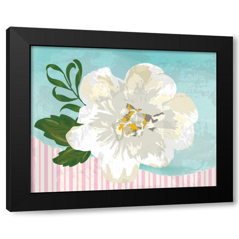 Floral III Black Modern Wood Framed Art Print with Double Matting by ND Art and Design