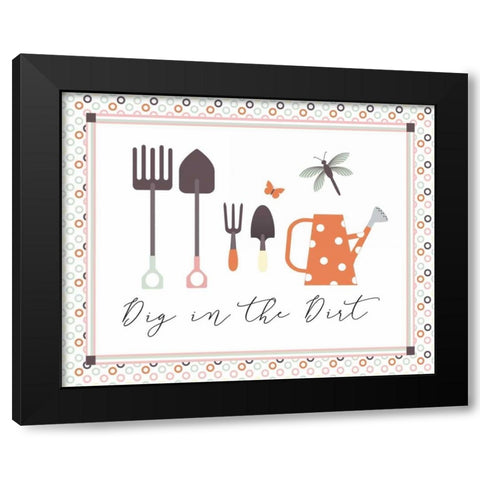 Garden I Black Modern Wood Framed Art Print by ND Art and Design
