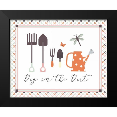 Garden I Black Modern Wood Framed Art Print by ND Art and Design