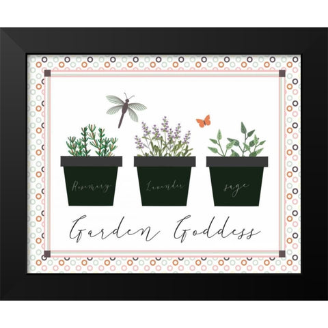 Garden II Black Modern Wood Framed Art Print by ND Art and Design