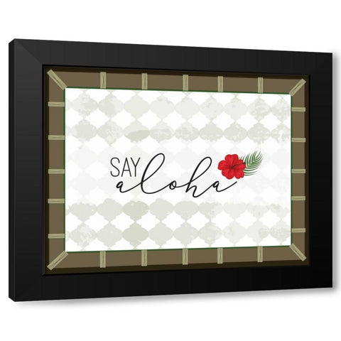 Tropical Leaf I Black Modern Wood Framed Art Print by ND Art and Design