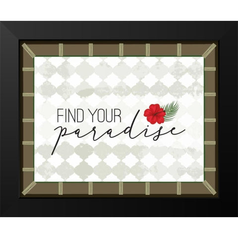 Tropical Leaf II Black Modern Wood Framed Art Print by ND Art and Design