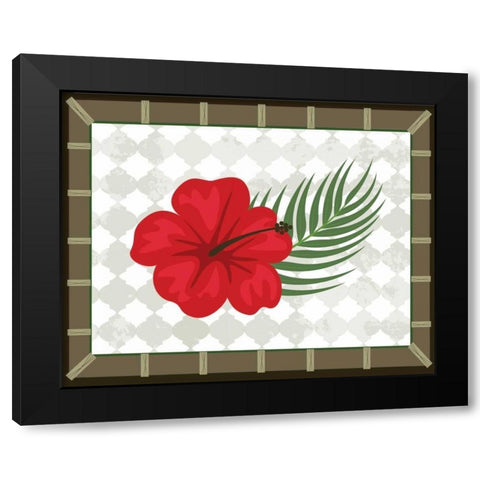 Tropical Leaf III Black Modern Wood Framed Art Print with Double Matting by ND Art and Design