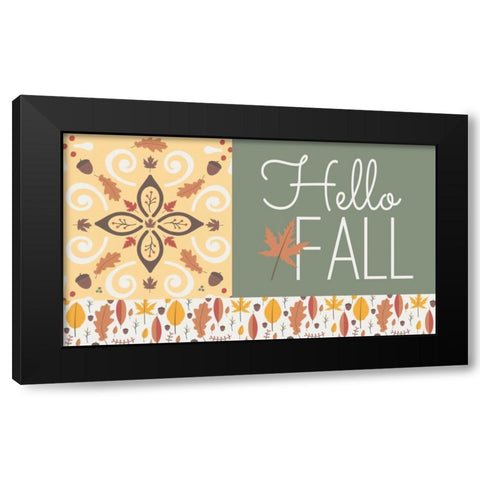 Hello Fall I Black Modern Wood Framed Art Print by ND Art and Design