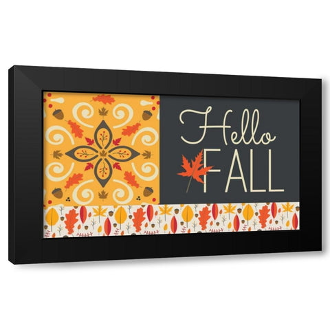 Hello Fall I Black Modern Wood Framed Art Print by ND Art and Design