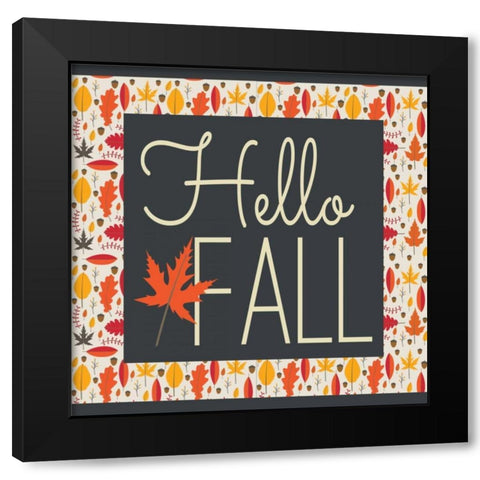 Hello Fall II Black Modern Wood Framed Art Print with Double Matting by ND Art and Design