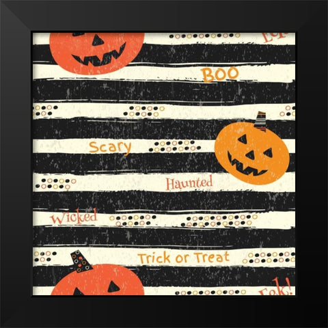 Hallows Eve II Black Modern Wood Framed Art Print by ND Art and Design