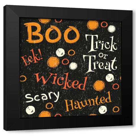 Hallows Eve III Black Modern Wood Framed Art Print by ND Art and Design