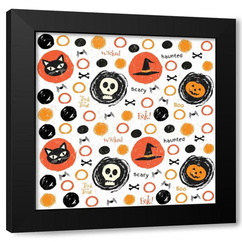 Hallows Eve IV Black Modern Wood Framed Art Print by ND Art and Design