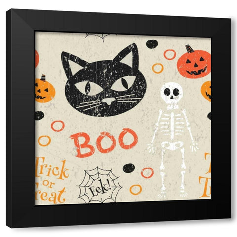 Hallows Eve VI Black Modern Wood Framed Art Print by ND Art and Design