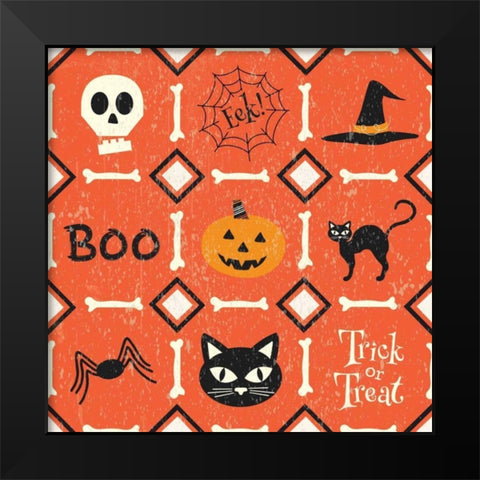 Hallows Eve VI Black Modern Wood Framed Art Print by ND Art and Design