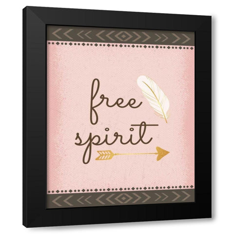 Free Spirit Black Modern Wood Framed Art Print by ND Art and Design