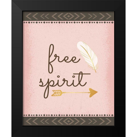 Free Spirit Black Modern Wood Framed Art Print by ND Art and Design