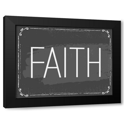 Faith Black Modern Wood Framed Art Print with Double Matting by ND Art and Design