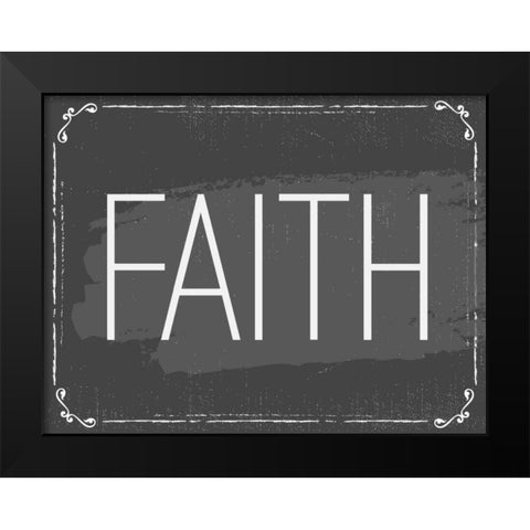 Faith Black Modern Wood Framed Art Print by ND Art and Design