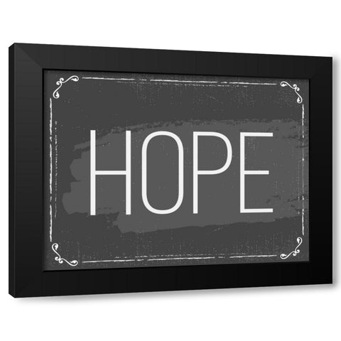 Hope Black Modern Wood Framed Art Print with Double Matting by ND Art and Design