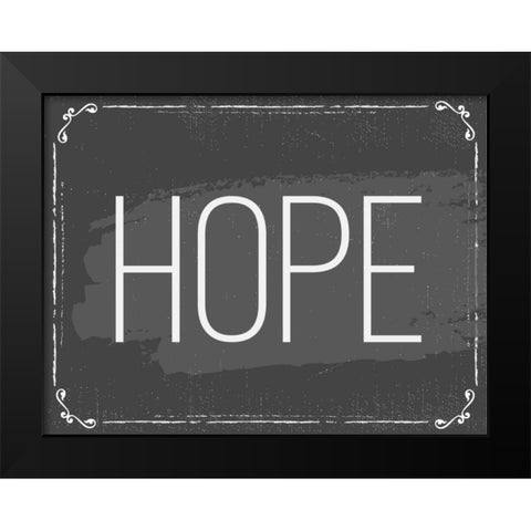 Hope Black Modern Wood Framed Art Print by ND Art and Design