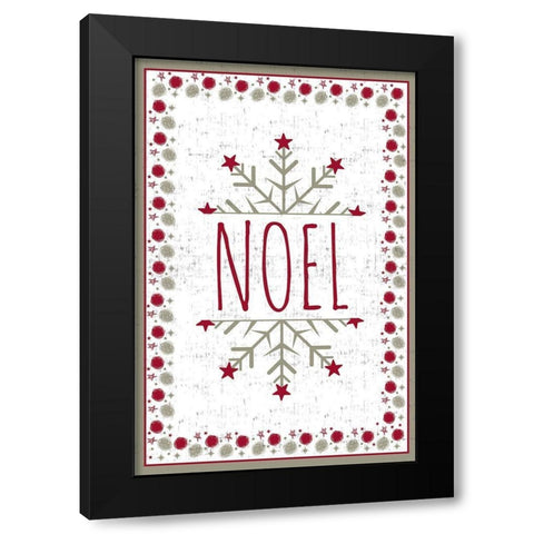 Noel Black Modern Wood Framed Art Print by ND Art and Design