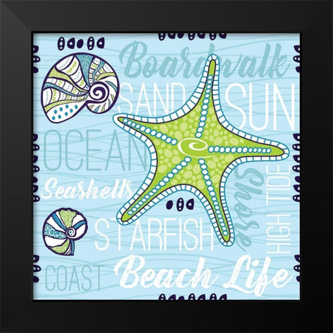 Boardwalk Typography Black Modern Wood Framed Art Print by ND Art and Design