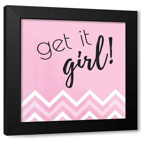 Get it Girl Black Modern Wood Framed Art Print with Double Matting by ND Art and Design