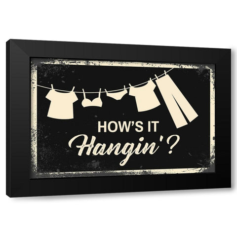 Hows it Hangin? Black Modern Wood Framed Art Print by ND Art and Design