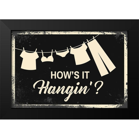 Hows it Hangin? Black Modern Wood Framed Art Print by ND Art and Design