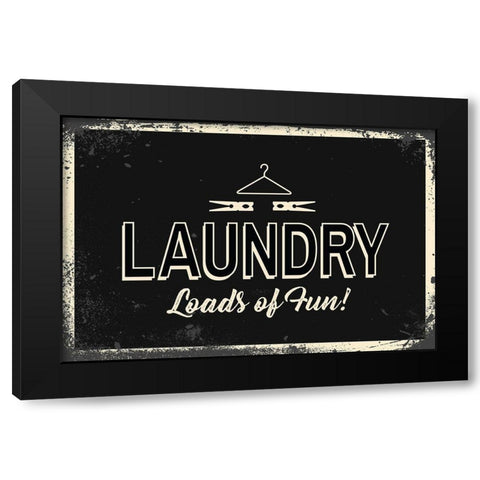 Laundry Black Modern Wood Framed Art Print with Double Matting by ND Art and Design