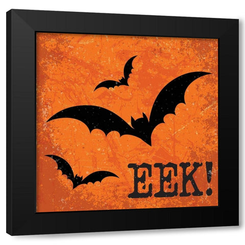 Eek! Black Modern Wood Framed Art Print with Double Matting by ND Art and Design