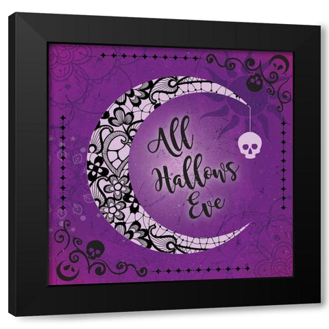 All Hallows Eve Black Modern Wood Framed Art Print by ND Art and Design