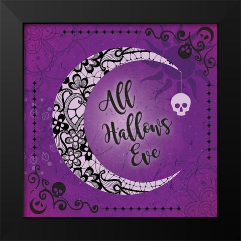 All Hallows Eve Black Modern Wood Framed Art Print by ND Art and Design