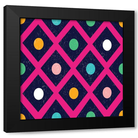 Tropical Pattern Black Modern Wood Framed Art Print by ND Art and Design