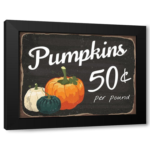 Pumpkins 50Â¢ Black Modern Wood Framed Art Print with Double Matting by ND Art and Design