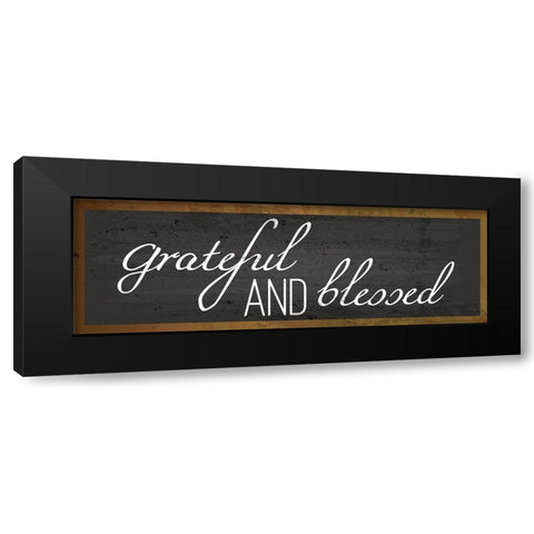 Grateful and Blessed Black Modern Wood Framed Art Print with Double Matting by ND Art and Design