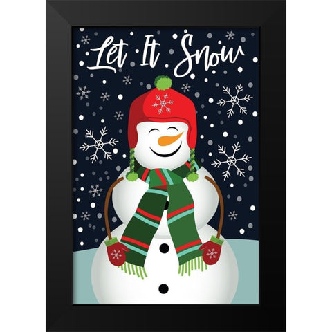 Let It Snow Black Modern Wood Framed Art Print by ND Art