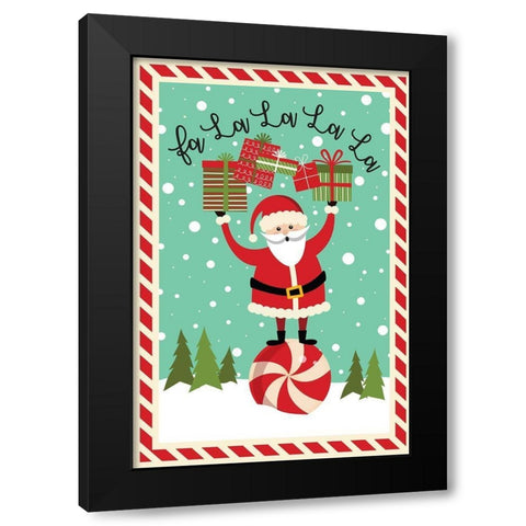 Fa La La La Black Modern Wood Framed Art Print by ND Art