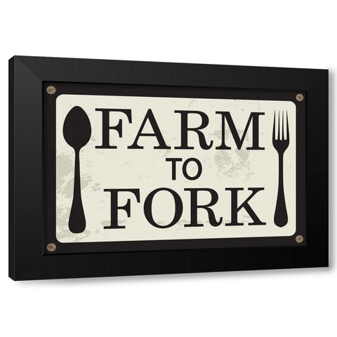 Farm to Fork Black Modern Wood Framed Art Print with Double Matting by ND Art