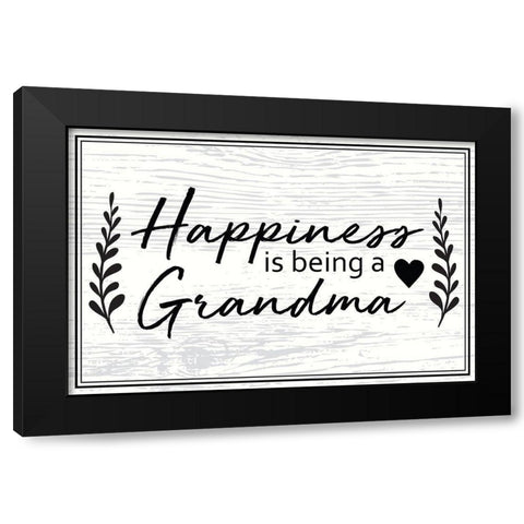 Happiness is Being a Grandma Black Modern Wood Framed Art Print with Double Matting by ND Art