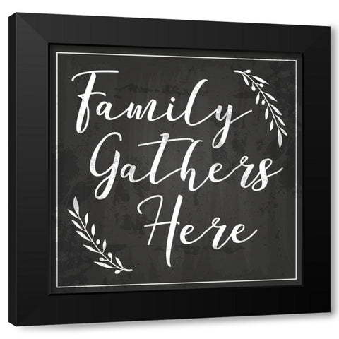 Family Grows Here Black Modern Wood Framed Art Print with Double Matting by ND Art