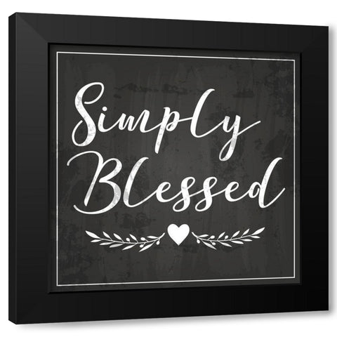 Simply Blessed Black Modern Wood Framed Art Print by ND Art