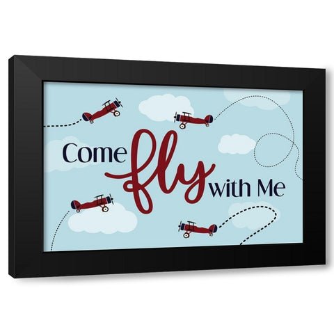 Come Fly With Me Black Modern Wood Framed Art Print with Double Matting by ND Art