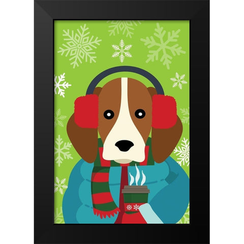 Winter Pet II Black Modern Wood Framed Art Print by ND Art