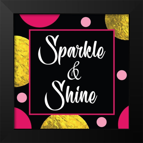 Sparkle and Shine Black Modern Wood Framed Art Print by ND Art