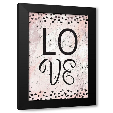 Love Black Modern Wood Framed Art Print with Double Matting by ND Art