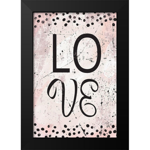 Love Black Modern Wood Framed Art Print by ND Art