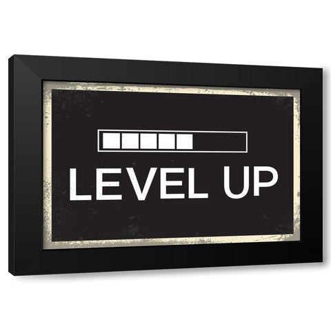 Level Up Black Modern Wood Framed Art Print with Double Matting by ND Art