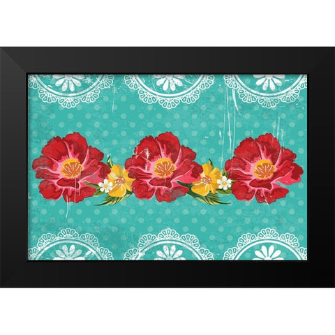 Floral I Black Modern Wood Framed Art Print by ND Art