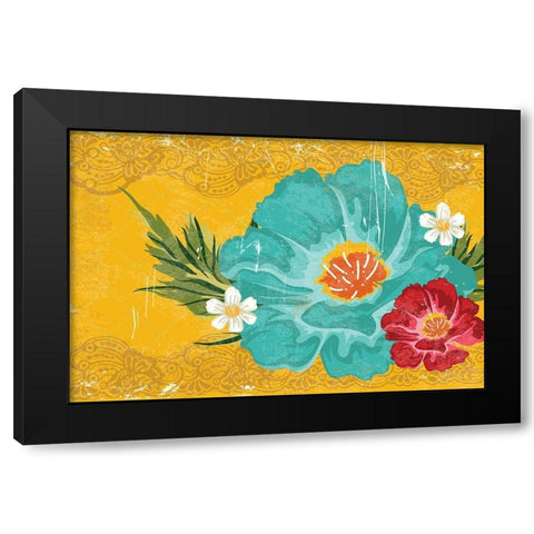 Floral II Black Modern Wood Framed Art Print by ND Art