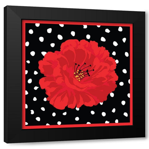Poppy III Black Modern Wood Framed Art Print by ND Art